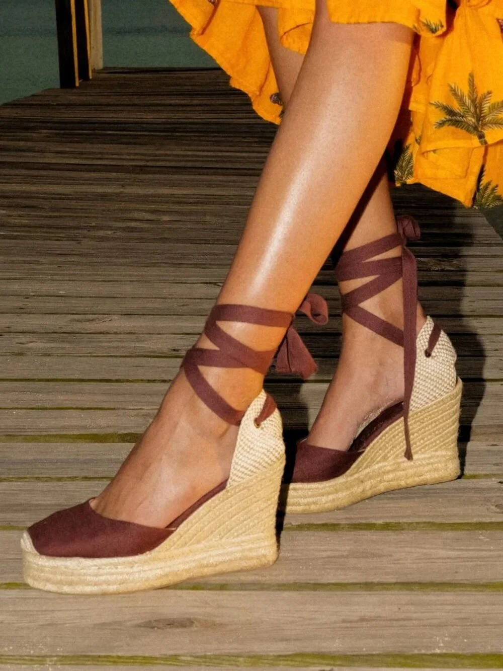 Soludos The Marseille Platform Wedge Espadrille - Color: Chocolate - Size: 9